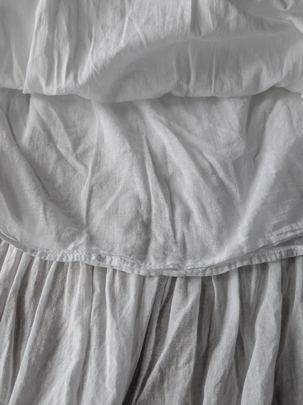 White stag long white cotton skirt elastic waist drawstring size M #303 - Picture 4 of 5
